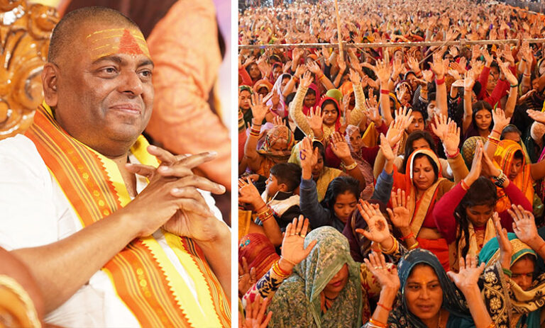 Shree Karauli Shankar Mahadev’s enlightenment at a “Bhagwat Katha” ignites divinity among devotees.