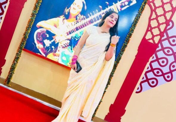 Indian film actress and producer Suman Pandey attended the third edition of the UP International Trade (5)